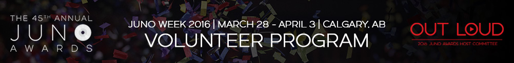 Calgary 2016 JUNO Awards Volunteer Program's Banner