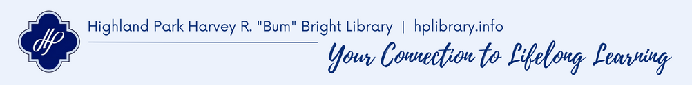 Highland Park Library Logo and Website Information