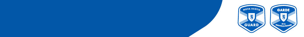Blue and White banner with the Nova Scotia Guard logo