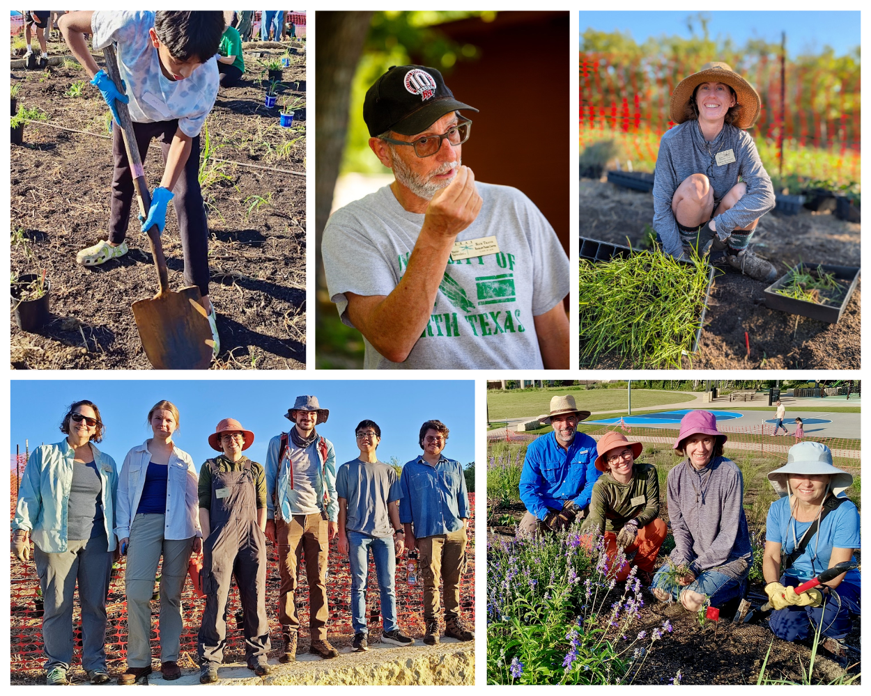 Collage of photos of volunteers helping at local parks.