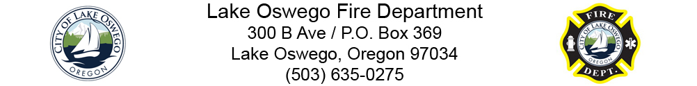 City of Lake Oswego - Fire Department's Banner
